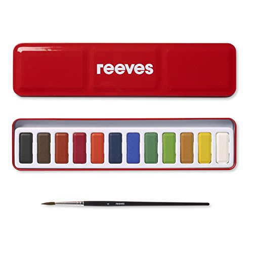 Reeves Watercolor Paint, Set of 12 Pans - style: Tin Set - 13 Piece