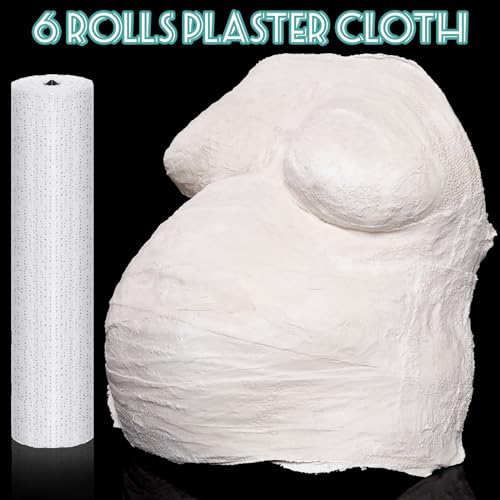 Heentan 6 Rolls Plaster Strips Plaster Gauze Bandages Blank Cloth Wrap Rolls for DIY Hobby Crafts, Belly Cast, Body Molds, Mask Making, Scenery Art(8 x 106 Inches) - size: 8 x 106 Inch