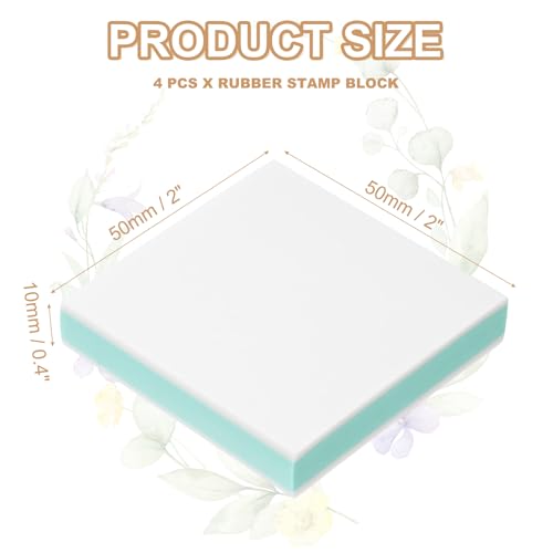 PATIKIL 4Pcs 2X2" Rubber Carving Blocks, Soft Linoleum Art Carving Block Square Crafts Stamp Making for Printmaking Stamps Carving Supplies, Green - color: Green
