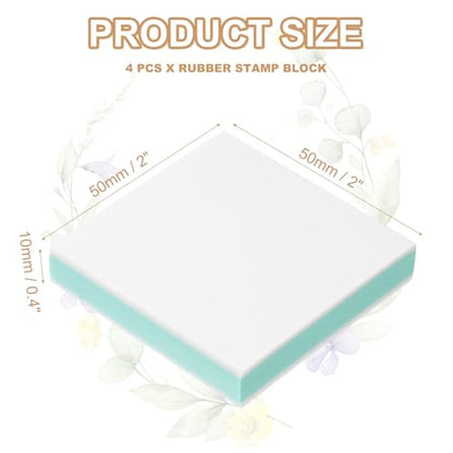 PATIKIL 4Pcs 2X2" Rubber Carving Blocks, Soft Linoleum Art Carving Block Square Crafts Stamp Making for Printmaking Stamps Carving Supplies, Green - color: Green