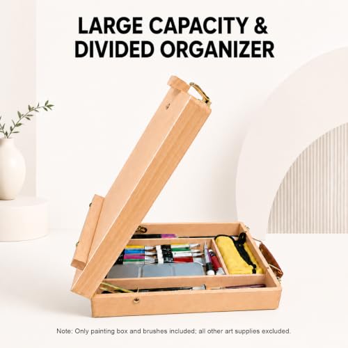 Table Easel Sketchbox Easel with Paint Brushes for Painting | Tabletop Easel Easy to Store Art Easel for Beginners Art Lovers - color: Sketchbox Easel