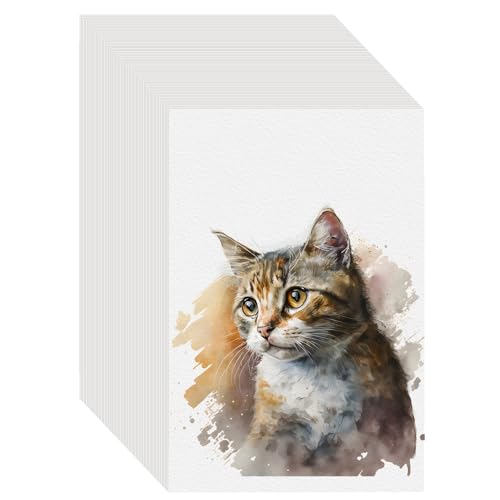 100PCS 4x6 Watercolor Paper Bulk, 140lb/300g Cold Press Thick Water Color Paper Pad for Child Adult, White Art Paper for Drawing Painting Markers Gouache, Textured Cotton Paper Sheets - color: White-100pcs, size: 4x6