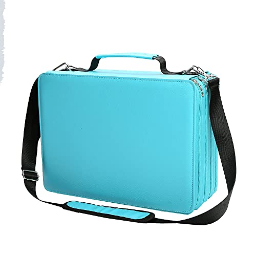 Marker Pen Organizer Case 224 Slots Large Capacity with Handy Wrap Portable Multilayer Holder for Watercolor Pencils & Gel Pen Markers(Blue) - color: Blue, size: 224