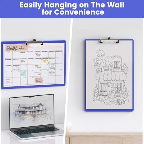 Extra Large 11x17 Clipboards, Landscape and Vertical Layout 2 Pack | Blues Plastic Drawing Boards with Low Profile Clip. Suitable for Watercolor, Sketching, Painting. Art & Drafting Supply - color: Blues