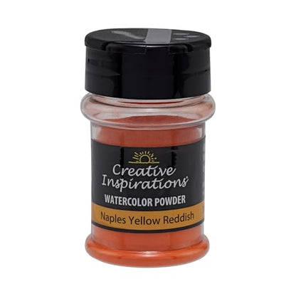 Creative Inspirations Powder Watercolor Paint - 38g Shaker Bottle, Naples Yellow Reddish - Dye-Based Water-Soluble Crystalline Pigments - Non-Toxic, Perfect for Abstract and Spontaneous Effects - color: Naples Yellow Reddish, style: Pack of 1