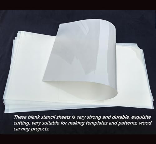 Translucent Blank Mylar Stencil Sheet for Cutting,8 Pack 12" x 24" 10mil/0.25mm Thick .Cutting Machines. Gift, Acetate Template Material,Craft Plastic Sheets