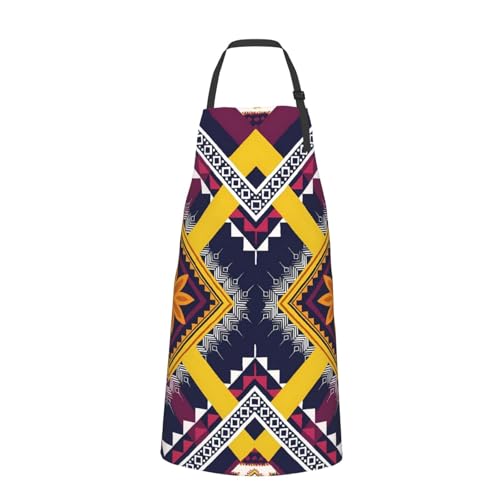 KKdskkds Tribal Boho Geometric Multi-Purpose Adjustable Waterproof Apron With Pocket For Men Women - color: Tribal Boho Geometric