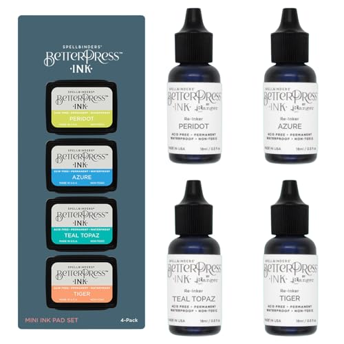 Spellbinders BetterPress Letterpress Ink Pad & Reinkers Bundle (Tropical) - color: Tropical