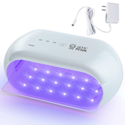 LET'S RESIN UV Light Advanced,Two-Sided Longer time Setting(2m,3m,5m) UV Resin Light with 36 LED Beads, Large Size UV Lamp for Resin Curing,Resin Molds,DIY Craft Decor(Grey Green) - color: Grey Green