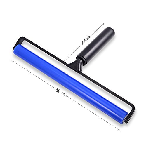 EHDIS Glue Silicone Rubber Pasting Tacky Soft Roller Vinyl Record Cleaner Squeegee Wheel Anti-Static Sticky Dust Collection for Film Application Craft Project Industry Ink Tools 12-inch