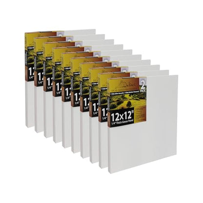 Jerry's Artarama Da Vinci Dual Sided Pro Panel Board - 20-Pack, 12x12 6mm Deep Panels for Painting - Archival, Acid-Free Art Supplies - Ultra-Smooth & Medium Textured Paint Surfaces - size: 12x12"
