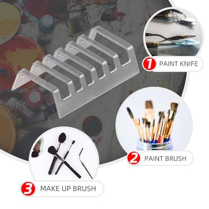 Clean Acrylic Paint Brush and Makeup Brush Drying Stand Holder for Vanity or Artist Studio Use (2pack)