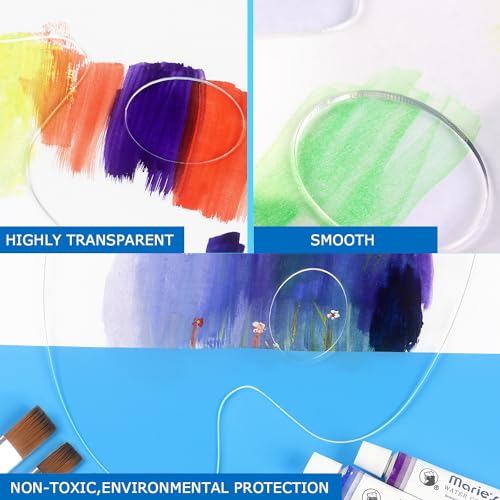 Tamaki 2 Pack 9.8 x 5.9 Inch Acrylic Paint Palette with Clear Paint Pallet Paint Tray Palette, Easy Clean Non-Stick Artist Pallet for Oil Watercolor Craft DIY Art Painting Palette - size: 9.8 x 5.9 inch