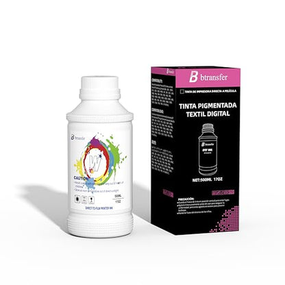 Premium DTF Transfer Ink,500ml White Pigment Ink for Direct to Film Transfer,High Opacity & Soft Hand Feel, Compatible with DTF Printers for DTF Printing