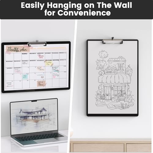 Extra Large 11x17 Clipboards, Landscape and Vertical Layout 2 Pack | Black Plastic Drawing Boards with Low Profile Clip. Suitable for Watercolor, Sketching, Painting. Art & Drafting Supply - color: Black