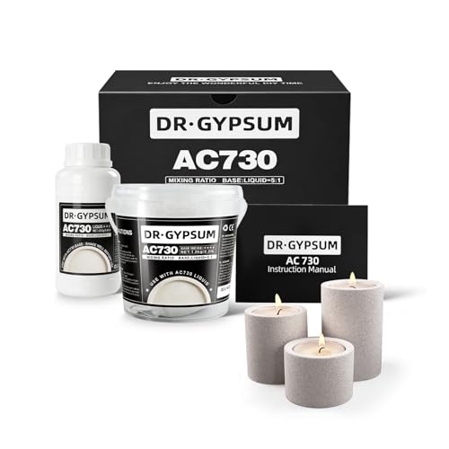 DR.GYPSUM Casting Powder, Fast-Curing,Water-Activated Material for DIY Crafts, Two-Part Powder Base and Liquid Set, 1.2kg(2.2Ib Base+0.44Ib Liquid)/Set(Warm White) - color: Warm White, size: 1.2KG