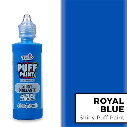 Tulip Puff Fabric Paint , Permanent Craft Paint for Clothes, DIY Projects, Notoxic, 4 fl oz 3-Pack, Shiny Royal Blue - color: Royal Blue