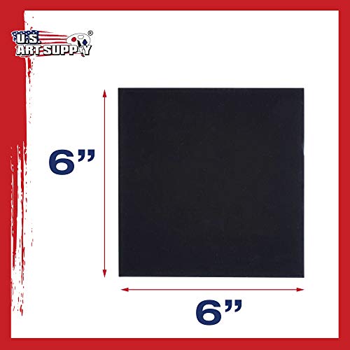 U.S. Art Supply 6 X 6 Inch Black Art Canvas Board Panels 6 Pack - 8 Ounce Heavyweight Cotton Acid Free Canvases for Painting Acrylics and Watercolor (1 Case of 6 Single Canvas Painting Panels) - size: 6" x 6"