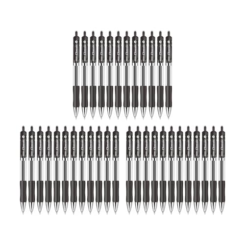 Classic Retractable Gel Roller Pens, 0.7mm Fine Point Black Ink (Black - 36 Packs) - color: Black - 36 Packs