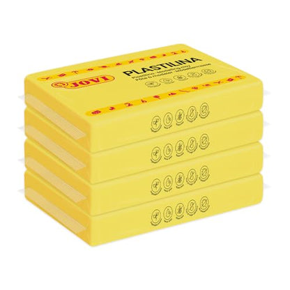 Jovi - Modeling Clay, 3 Pounds Total, 4 Non-Drying Yellow Bars, 0.77lb Each | Professional Arts and Crafts Non-Toxic and Gluten Free plasticine - color: Yellow
