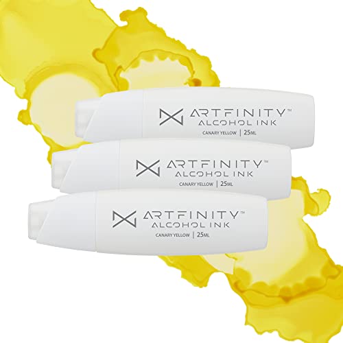 Artfinity Alcohol Inks 3 Pack - Vibrant, Professional, Dye-Based Alcohol Inks for Artfinity Alcohol Markers, Artists, Drawing, & More! - Canary Yellow Y2-2 - color: Canary Yellow Y2-2