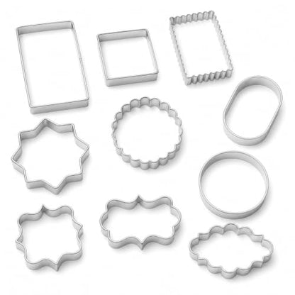 10 Piece Premium Stainless Steel Cookie Cutter Set, Rust Resistant Metal Baking Molds, Reusable Assorted Shapes for Cookies, Fondant, Brownies,DIY Baking Supplies