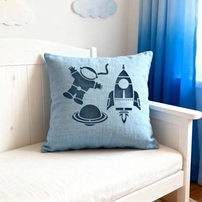 TIAMECH A4 Reusable Astronaut Stencil for Painting | Rocket Planet Layering Template, DIY Wall Art, Wood Furniture, Scrapbook & Crafts (8.3x11.7inch) - style: Astronaut Rocket Planet