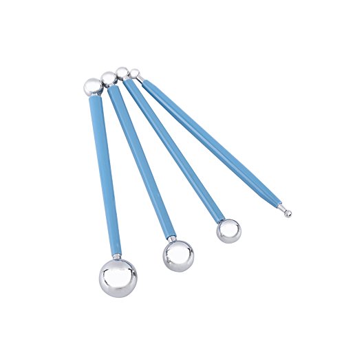 4PCS Modeling Ball Tools, Fondant Dotting Tools, Clay Sculpting Tool Set, Double Ended, for DIY Ball Modeling