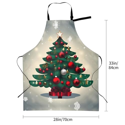 Cartoon heart sun Heavy Duty Waterproof Apron with Pockets for AdultsResistant Grilling, Gardening, Painting - color: Christmas Gift Tree