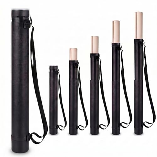 Henoyso 6 Pcs Extendable Poster Tubes Bulk with Strap Blueprint Holder & Carrying Case for Maps, Documents, Artworks, Banners (L) - size: L