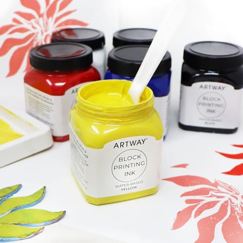 Artway Premium Block Printing Ink - 250ml - Yellow - Ideal for Relief, Block and Lino Printmaking - color: Yellow