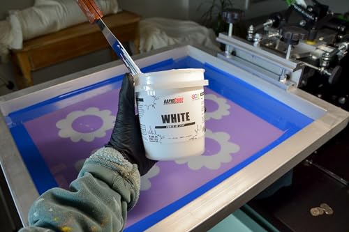 Rapid Cure® Screen Printing Ink White (8oz.) - Plastisol Ink for Screen Printing, Fast Curing Fabric Paint - Screen Print Direct®, USA Made - color: White, size: 8 fl oz