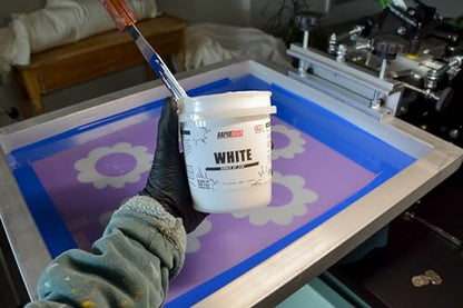 Rapid Cure® Screen Printing Ink White (8oz.) - Plastisol Ink for Screen Printing, Fast Curing Fabric Paint - Screen Print Direct®, USA Made - color: White, size: 8 fl oz