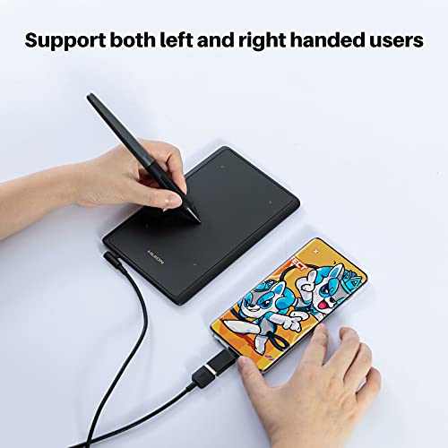 Drawing Tablet HUION H420X Graphics Drawing Tablet with 8192 Level Pressure Battery-Free Stylus, 4.17x2.6 inch Digital Art Tablet for OSU Game, Design, Teaching, Work with PC, Mac, Linux & Mobile - size: Small
