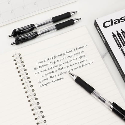 Classic Retractable Gel Roller Pens, 0.7mm Fine Point Black Ink (Black - 36 Packs) - color: Black - 36 Packs