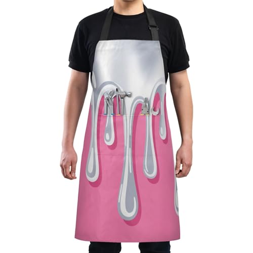 35-inch adult aprons adjustable with 2 pockets Waterproof painting apron For men and women Asthetic Art Colorful