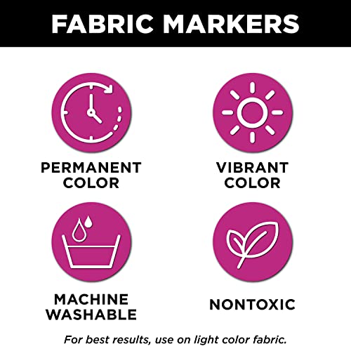 Tulip Permanent Fabric Marker, Black Jumbo Chisel Tip – No Heat Set, Minimal Bleed, Fast Drying for Clothes, Shoes, Bags & Fabric Crafts