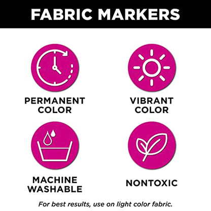 Tulip Permanent Fabric Marker, Black Jumbo Chisel Tip – No Heat Set, Minimal Bleed, Fast Drying for Clothes, Shoes, Bags & Fabric Crafts