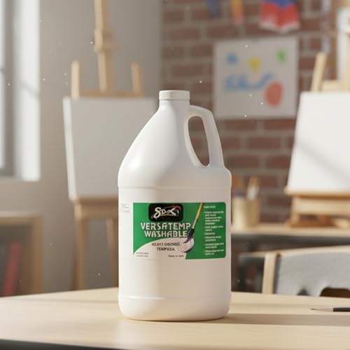 Sax Washable Versatemp Heavy Bodied Tempera Paint, White, 1 Gallon - 15411, 128 Fl Oz (Pack of 1)