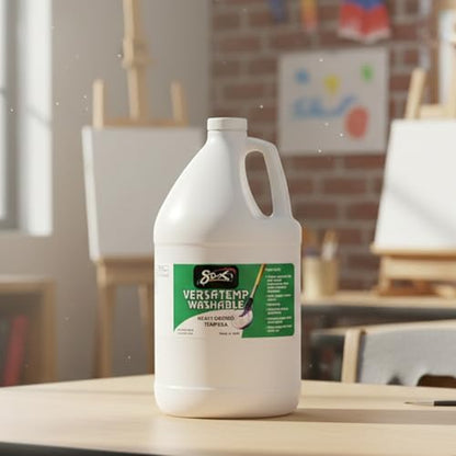 Sax Washable Versatemp Heavy Bodied Tempera Paint, White, 1 Gallon - 15411, 128 Fl Oz (Pack of 1)