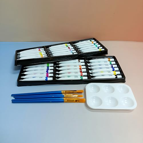 YAZMQFL Gouache Paint Set, 36 Colors Arts and Craft Paint Kit with Brushes and Palette for Artists