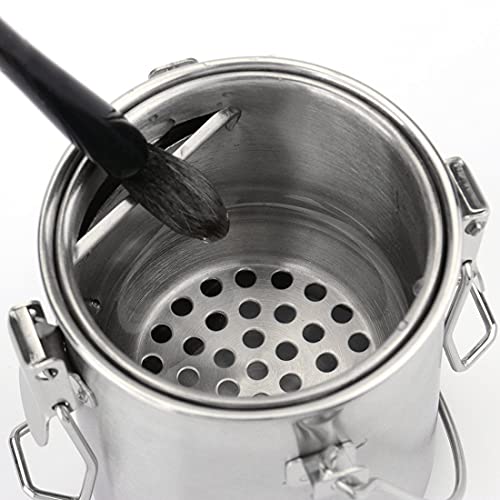 Tosnail Stainless Steel Leak-Proof Paint Brush Washer with Removable Filter Screen - Small - style: Leak-Proof Small
