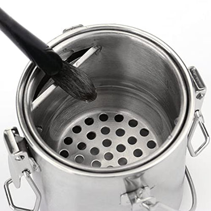Tosnail Stainless Steel Leak-Proof Paint Brush Washer with Removable Filter Screen - Small - style: Leak-Proof Small