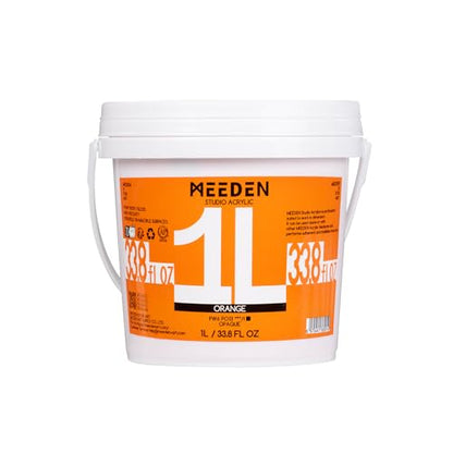 MEEDEN Orange Acrylic Paint: 1 L /33.8 oz Heavy Body Gloss Non-Toxic - Thick Art Paints for Canvas Crafts - color: Orange - 1L