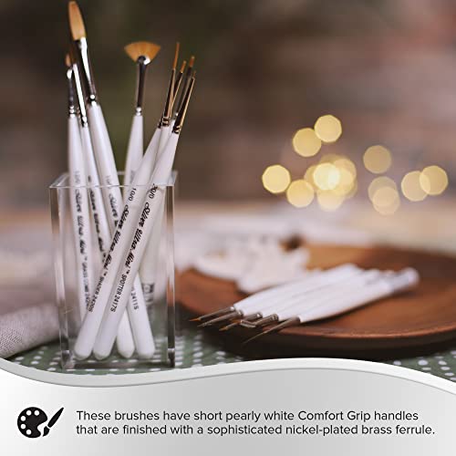 Silver Brush UMS-2455S Ultra Mini Ultimate Round Short Handle Brush Set, 4 Per Pack - color: Designer Round Set, size: 4 Pc