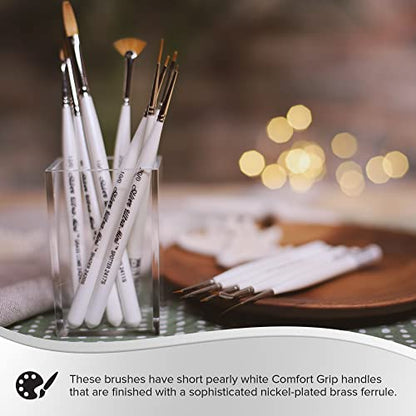 Silver Brush UMS-2455S Ultra Mini Ultimate Round Short Handle Brush Set, 4 Per Pack - color: Designer Round Set, size: 4 Pc