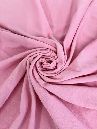 Cotton Jersey Spandex Fabric - Soft - Breathable - All Way Stretch Fabric - Medium Weight - Perfect Choice for Baby Grow, Tshirts, and Cotton Jersey Sheets - 58 Inches Wide - 1 Yard (Baby Pink) - color: Baby Pink