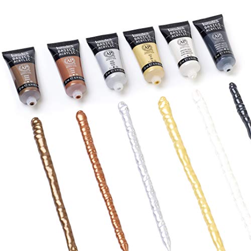 Liquitex BASICS Acrylic Paint Set, 6 x 22ml (0.74-oz) Tube Paint Set, Metallic & Iridescent - style: Metallic 6 x 22ml (0.74oz)