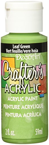 DecoArt Crafter's Acrylic Paint, 2-Ounce, Leaf Green - color: Leaf Green, size: 2 Fl Oz (Pack of 1)
