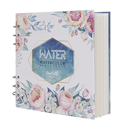 Watercolor Sketchbook - Watercolor Paper Sketch Book | Cold Press | 7.7 x 7.7 in, 20 Sheets, 140lb (300gsm) Heavyweight Paper | Loose-Leaf Binding, Lay Flat Water Journal, for Kids, Amateur - color: Rose